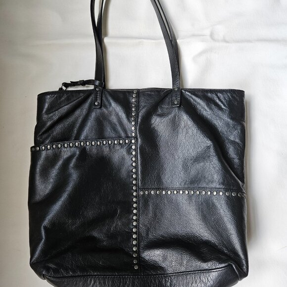 Lucky Brand Handbags - Lucky Brand Leather Studded Shoulder Tote Bag